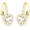 Náušnice Gemmax Jewelry Elegantní zlaté náušnice Srdíčka na klapku v HALO stylu GLEYB-02188