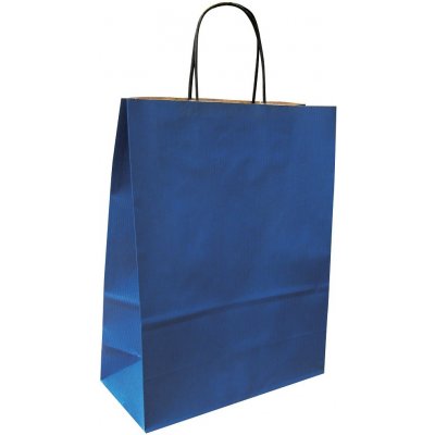 Toptwist Papírová taška modrá 40x16x45 kroucené ucho vroubkovaný vzhled – Zboží Mobilmania