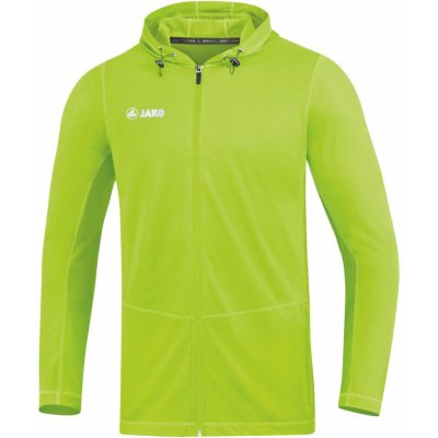 JAKO RUN 2.0 mikina s kapucí neon green