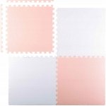Ricokids VELKÁ PĚNOVÁ PODLOŽKA PĚNOVÉ PUZZLE 60x60 cm 4 ks BÍLO-RŮŽOVÁ – Zboží Dáma