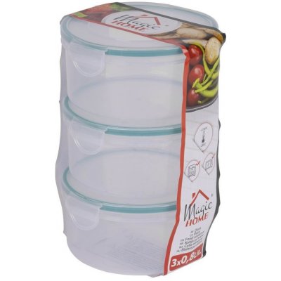 MagicHome Sada dóz Lunchbox R808 3 x 800 ml kulaté 3 ks – Zboží Mobilmania