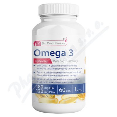 Dr.Candy Pharma Omega 3 Rybí olej 60 kapslí x 1000 mg – Zboží Mobilmania
