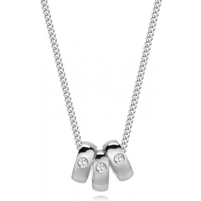 Šperky eshop Diamantový náhrdelník ze stříbra tři prsteny s čirými brilianty T06.04 – Zbozi.Blesk.cz