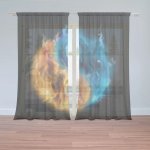 Sablio Záclony Ohnivé jin a jang: 2ks 150x250cm – Hledejceny.cz