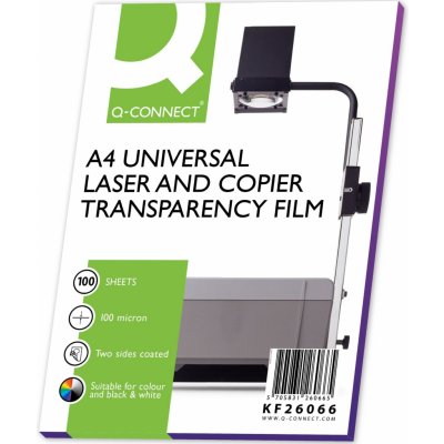 Fólie Q-Connect - A4, 100 mic, oboustranná, laserový tisk, kopírování, 100 ks – Zboží Dáma