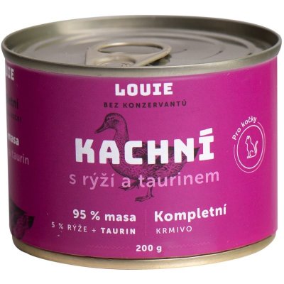 Louie pro kočky kachní s rýží a taurin 200 g – Zboží Mobilmania