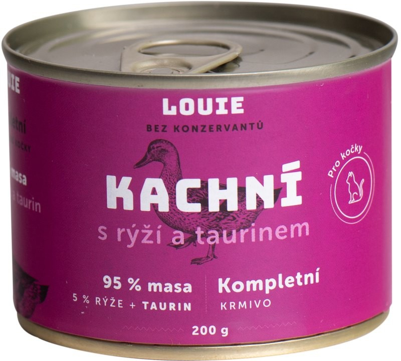 Louie pro kočky kachní s rýží a taurin 200 g