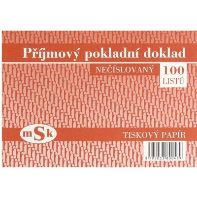 MSK 48 Příjmový pokladní doklad nečíslovaný – Zbozi.Blesk.cz