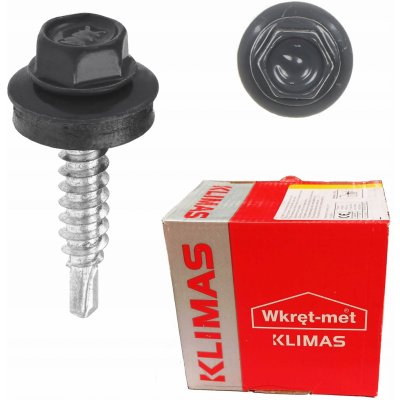 Klimas Wkręt-met Samovrtný šroub pro spojení plechů 4,8 x 19 grafitově šedý RAL 7024 – Hledejceny.cz