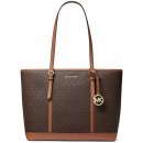 Michael Kors kabelka jet set travel large logo top zip brown hnědá