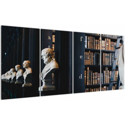Obraz - V knihovně, Čtyřdílný 160x80 cm
