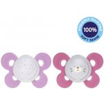 Chicco šidítko Physio Comfort silikon noční dívka hvězdy/méďa 2 ks V001520 – Zboží Dáma