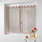 Douceur d`Interieur Kuchyňské závěsy do interiéru, krátké, HALTONA, 60 x 160 cm, hnědé, 2 kusy – Hledejceny.cz