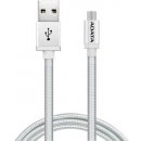 Adata AMUCAL-200CMK-CSV USB A 2.0, micro USB, 200cm, stříbrný