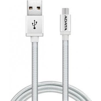 Adata AMUCAL-200CMK-CSV USB A 2.0, micro USB, 200cm, stříbrný