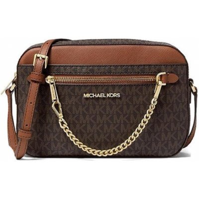 Michael Kors kabelka Jet Set logo crossbody hnědá logo large – Zboží Mobilmania