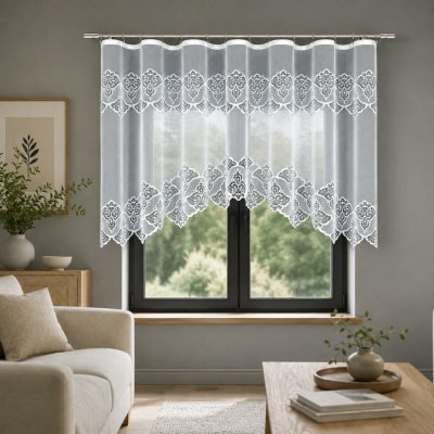Dekorační žakárová záclona s řasící páskou EIMI 135 bílá 300x135 cm MyBestHome – Hledejceny.cz