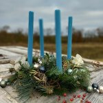 Balkonika Vánoční věnec adventní azurový 35 cm – Hledejceny.cz