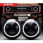 SUZUKI SAMURAI LED LAMPY 7'' KROUŽKY LAMPY ANGEL EYES DENNÍ DRL HOMOLOGACE | Zboží Auto