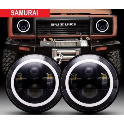 SUZUKI SAMURAI LED LAMPY 7'' KROUŽKY LAMPY ANGEL EYES DENNÍ DRL HOMOLOGACE | Zboží Auto