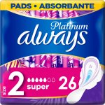 Always Platinum Super Velikost 2 Hygienické Vložky s křidélky 26 ks – Zboží Dáma