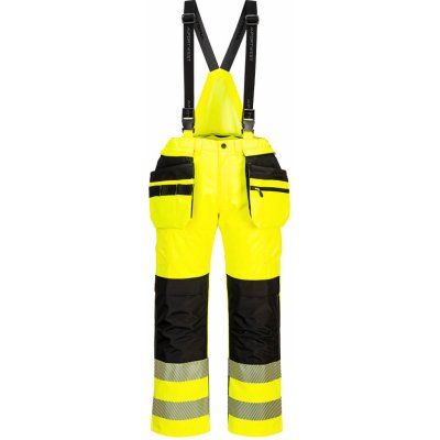 PORTWEST HI-VIS PW356 Reflexní nepromokavé kalhoty s laclem HV žlutá/černá – Zboží Mobilmania