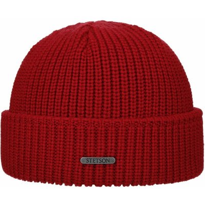 Nízká čepice s texturovaným úpletem Stetson Low Merino Beanie Black – Hledejceny.cz
