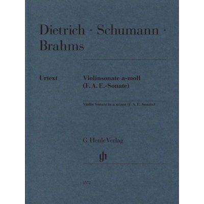 Dietrich Schumann Brahms: Violin Sonata a minor F. A. E. Sonata noty na housle klavír