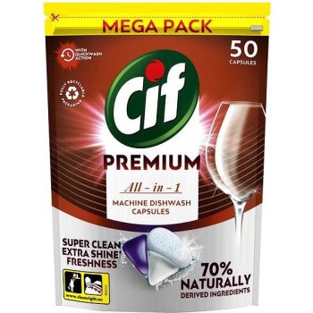 Cif Premium Clean All in 1 Regular Kapsle do myčky nádobí 50 ks