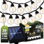LUMILED solární světelný řetěz vánoční světla 20x LED 7,5 M solární světelný řetěz venkovní světlo IP44 teplá bílá 3000K žárovky pro vánoční zahradu venku – Sleviste.cz