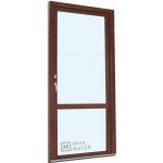 Kömmerling balkonové dveře 70 AD OS s příčkou levé ořech/ořech 90 x 240 cm oboustranná klika + FAB + hliníkový práh – Hledejceny.cz