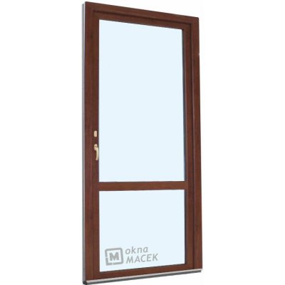 Kömmerling balkonové dveře 70 AD OS s příčkou levé ořech/ořech 90 x 240 cm oboustranná klika + FAB + hliníkový práh – Hledejceny.cz