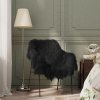 Přehoz vidaXL Přehoz na židli z islandské ovčí kůže černý 70 x 110 cm