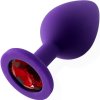 Anální kolík Sensual Anální kolík silikonový s krystalem 10 cm fialová