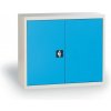 Plechová dílenská skříň na nářadí demontovaná, 800 x 850 x 390 mm, modrá