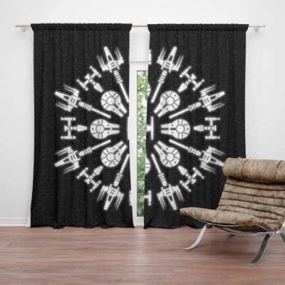 Sablio Závěs Star Wars Vesmírné lodě: 2ks 140x250cm – Hledejceny.cz