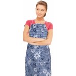 Brotex zástěra modrá kostička s květem – Zboží Dáma