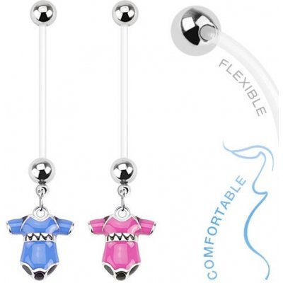 Šperky eshop piercing do bříška z bioflexu pro těhotné ženy barevné dětské body S49.12 růžová – Zboží Mobilmania