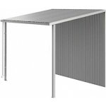 Biohort Postranní střecha Europa 2/3/4A, stříbrná metalíza s jednokřídlými dveřmi – Zboží Mobilmania