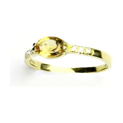 Čištín zlatý prsten žluté zlato prstýnek s přírodním citrínem pálený VR 237  od 4 154 Kč - Heureka.cz