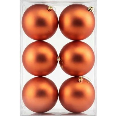 DECOLED Sada vánočních ozdob měděná matná 10 cm plastová koule, balení 6 ks – Hledejceny.cz