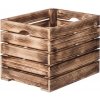 Úložný box ČistéDřevo Opálená dřevěná bedýnka 40 x 30 x 30cm