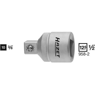 Hazet 958 958-2 adaptér zástrčného klíče Pohon (šroubovák) 1/2 Typ zakončení 3/8 (10 mm) 36 mm 1 ks – Sleviste.cz