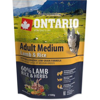Ontario Adult Medium Lamb & Rice 0,1 kg – Hledejceny.cz