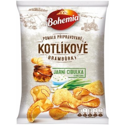 Bohemia Kotlíkové brambůrky Jarní cibulka se smetanou 120 g – Zbozi.Blesk.cz