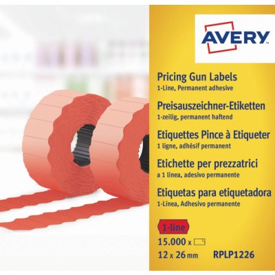 Avery Zweckform RPLP1226 Etikety do etiketovacích kleští 26x12mm 15000 ks červené – Zboží Dáma