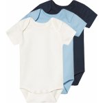 Lupilu Dětské body s BIO bavlnou 3kusy bílá světle modrá navy modrá – Zboží Mobilmania