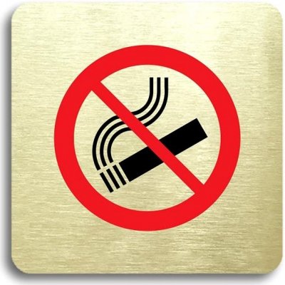 Accept Piktogram "zákaz kouření" (80 × 80 mm) (zlatá tabulka - barevný tisk bez rámečku)