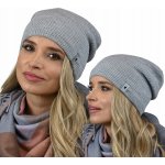 Fashionweek dámská žebrovaná čepice na fleecu šmoulinka beani ZIZI-04 Šedá – Hledejceny.cz