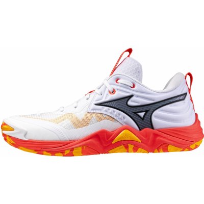 Mizuno Wave Momentum Elite White/Fiery Coral 2/Citrus – Zbozi.Blesk.cz